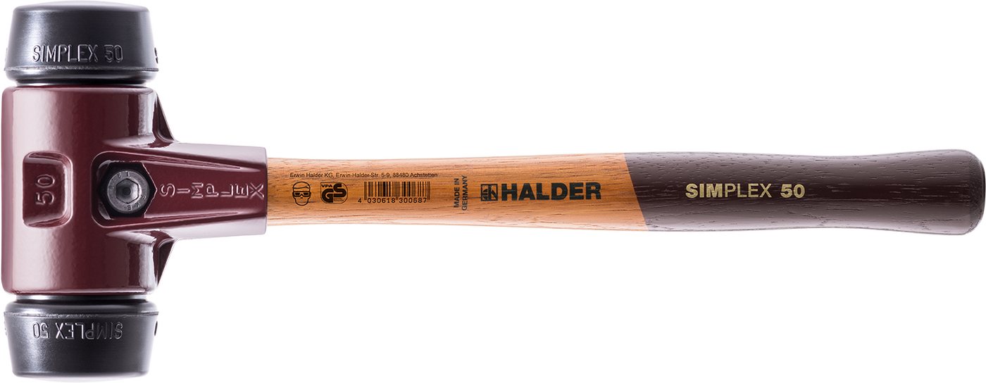 Halder KG Hammer SIMPLEX-Vorschlaghammer, mit Hickorystiel Ø=100 mm 3002.100 von Halder KG