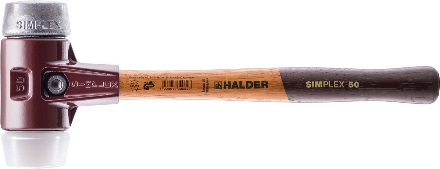 Halder KG Hammer SIMPLEX-Vorschlaghammer, mit Stahlgussgehäuse und Hickorystiel Ø=80 mm 3079.081 von Halder KG