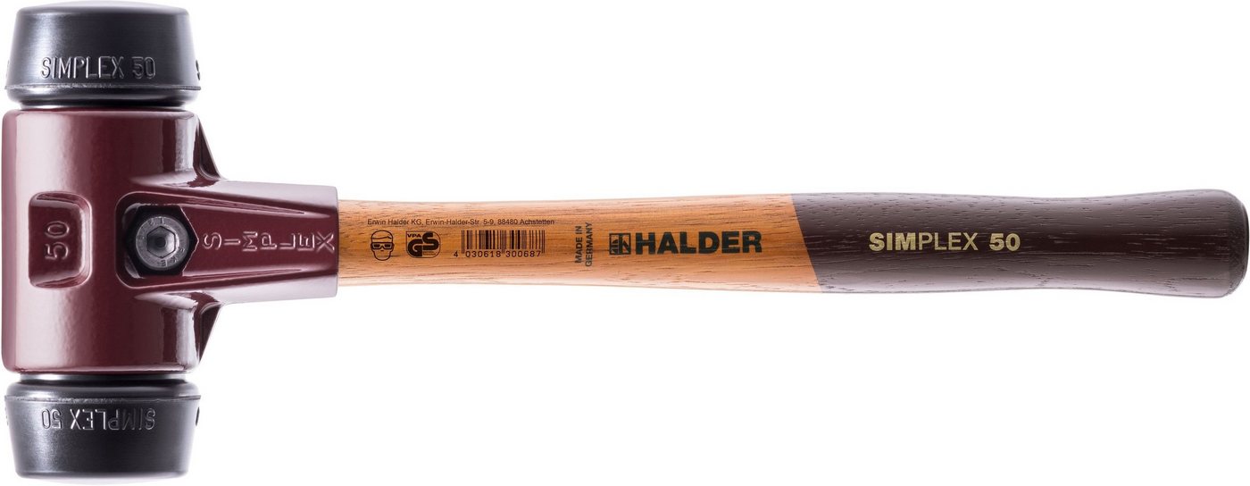 Halder KG Hammer SIMPLEX-Vorschlaghammer mit Stahlgussgehäuse und Hickorystiel Ø=80 mm von Halder KG
