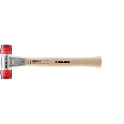 BASEPLEX-Schonhammer, Celluloseacetat / celluloseacetat mit Zinkdruckguss-Gehäuse und Holzstiel | D=30 mm | 3906.030 von Halder