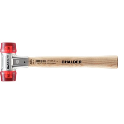 BASEPLEX-Schonhammer, Celluloseacetat / celluloseacetat mit Zinkdruckguss-Gehäuse und Holzstiel | D=40 mm | 3906.040 von Halder