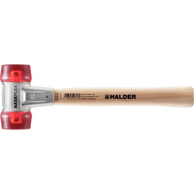 BASEPLEX-Schonhammer, Celluloseacetat / celluloseacetat mit Zinkdruckguss-Gehäuse und Holzstiel | D=50 mm | 3906.050 von Halder