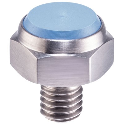 Bolzen, mit Kunststoff-Auflagefläche/mit Außengewinde, Kunststoffeinsatz (PEEK), Auflagefläche plan | h=15 mm / d1=M12 | 22691.0042 von Halder