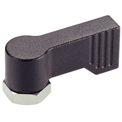 Drehriegel, Flügelgriff einseitig/mit Innengewinde | d1=17 mm / l1=55 mm / schwarz | 24101.0233 von Halder