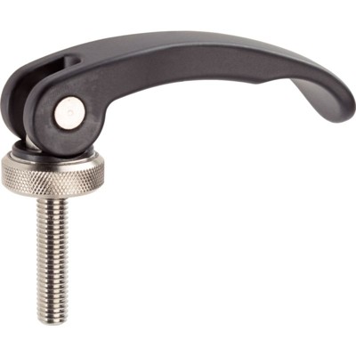 Exzenterschnellspanner, mit Schraube/mit Schraube, einstellbar | l=82 mm / d2=M8 / h1 max.=50 mm / Rostfreier Stahl | 23390.0325 von Halder