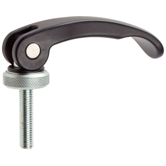 HALDER - Exzenterschnellspanner, mit Schraube/mit Schraube, einstellbar | l=82 mm / d2=M8 / h1 max.=50 mm / Stahl | 23390.0125 von Halder