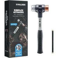 Simplex Aktionsbox kfz Schonhammer ø 40 mm Kupfer / Weichmetall und Durchschlag - Halder von Halder