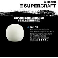 Halder SUPERCRAFT-Schonhammerkopf 40mm Nylon abgerundet Halder SUPERCRAFT-Schonhammerkopf 40mm Nylon abgerundet von Halder