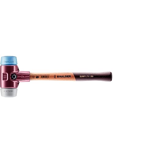 Simplex Schonhammer, TPE-soft / TPE-mid; mit Tempergussgehäuse und hochwertigem Holzstiel | D=50 mm | 3013.050 von HALDER