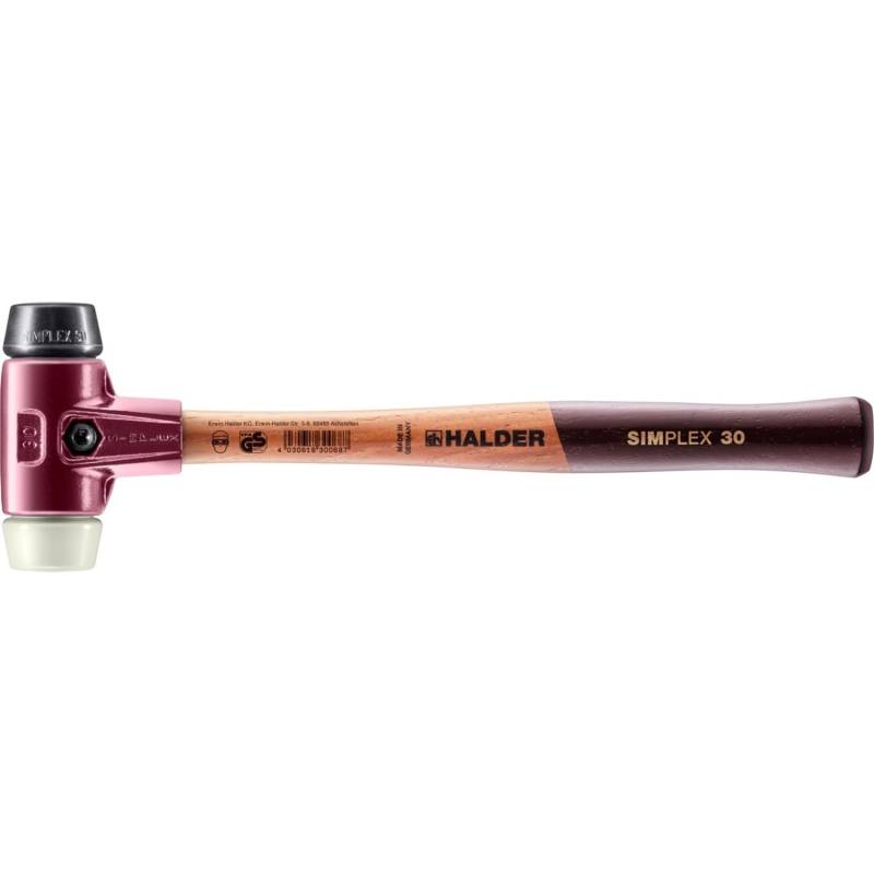 Halder Simplex Schonhammer Ø 30 mm Gummi Nylon mit Tempergussgehäuse Halder Simplex Schonhammer Ø 30 mm Gummi Nylon mit Tempergussgehäuse von Halder