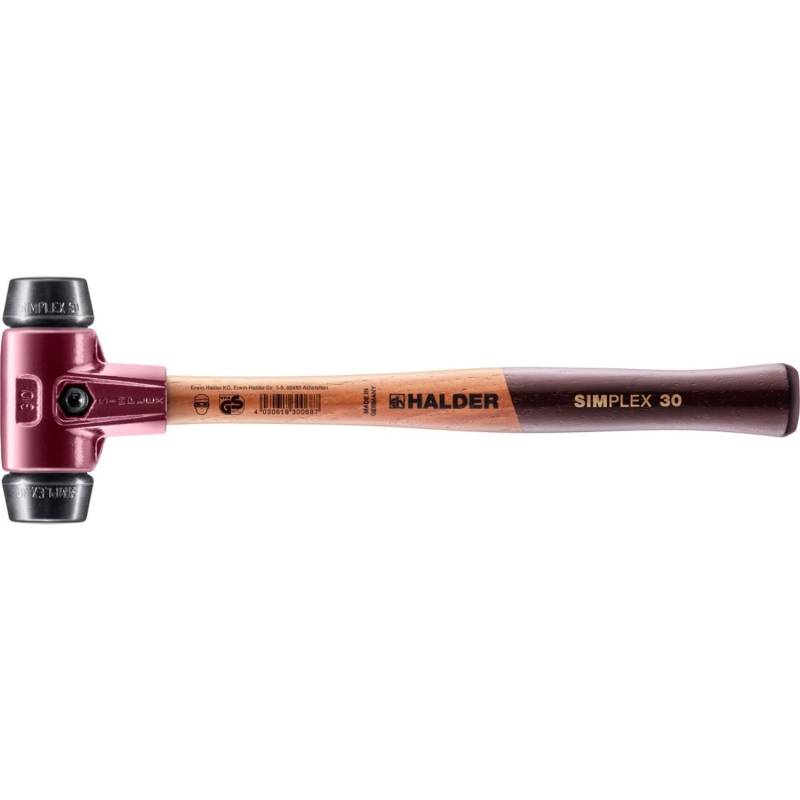 Halder Simplex Schonhammer Ø 30 mm Gummi Schwarz mit Tempergussgehäuse Halder Simplex Schonhammer Ø 30 mm Gummi Schwarz mit Tempergussgehäuse von Halder