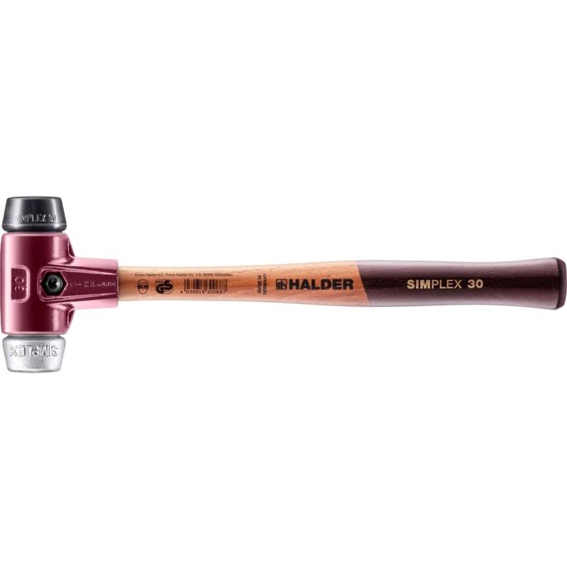 Halder Simplex Schonhammer Ø 30 mm Gummi Weichmetall mit Tempergussgehäuse Halder Simplex Schonhammer Ø 30 mm Gummi Weichmetall mit Tempergussgehäuse von Halder