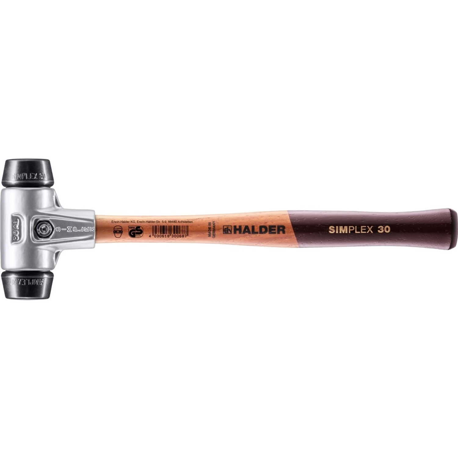 Halder Simplex Schonhammer Ø 30 mm Gummi mit Aluminiumgehäuse Halder Simplex Schonhammer Ø 30 mm Gummi mit Aluminiumgehäuse von Halder