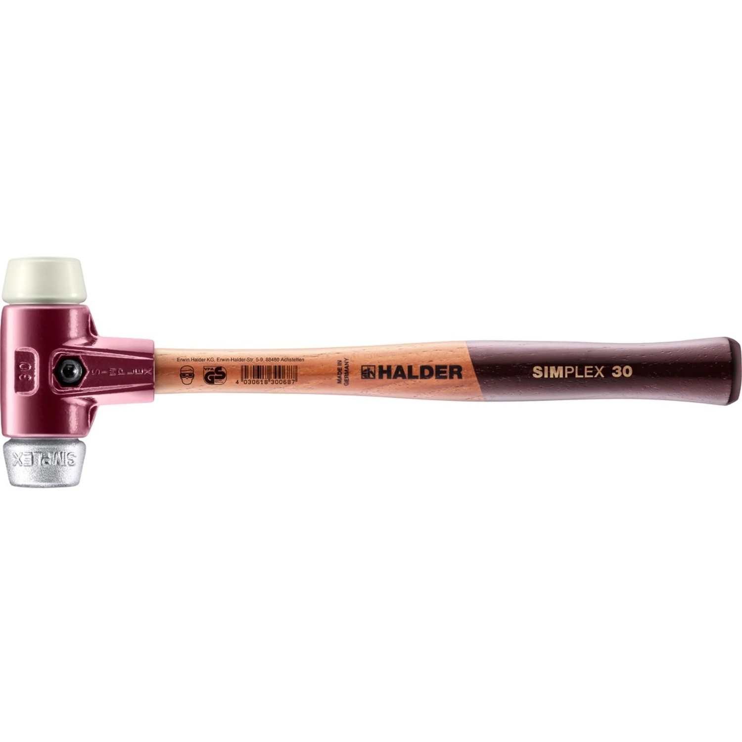 Halder Simplex Schonhammer Ø 30 mm Nylon Weichmetall Halder Simplex Schonhammer Ø 30 mm Nylon Weichmetall von Halder