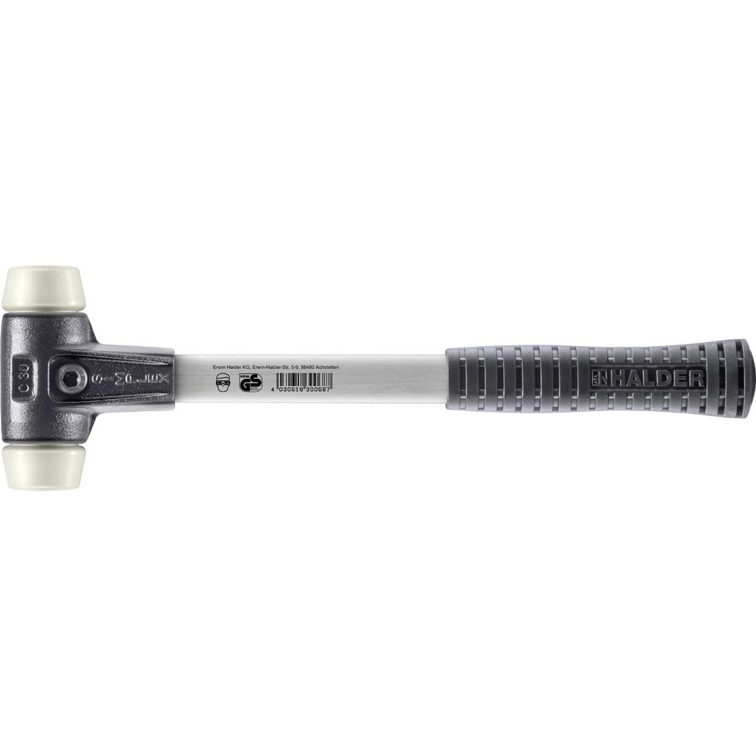 Halder Simplex Schonhammer Ø 30 mm Nylon mit Verstärktem Tempergussgehäuse und FiberglasStiel Halder Simplex Schonhammer Ø 30 mm Nylon mit Verstärktem Tempergussgehäuse und FiberglasStiel von Halder