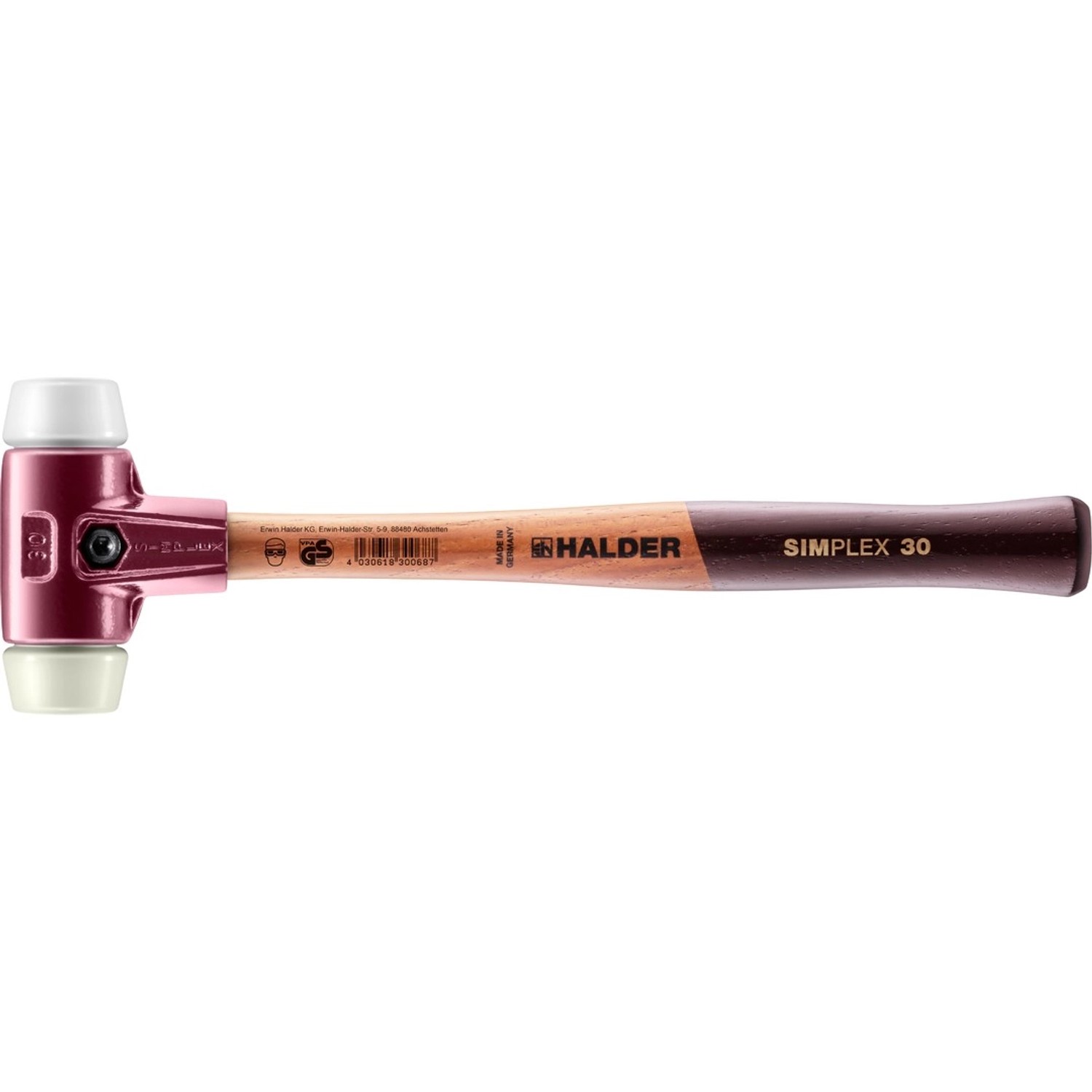 Halder Simplex Schonhammer Ø 30 mm Superplastik Nylon mit Tempergussgehäuse Halder Simplex Schonhammer Ø 30 mm Superplastik Nylon mit Tempergussgehäuse von Halder