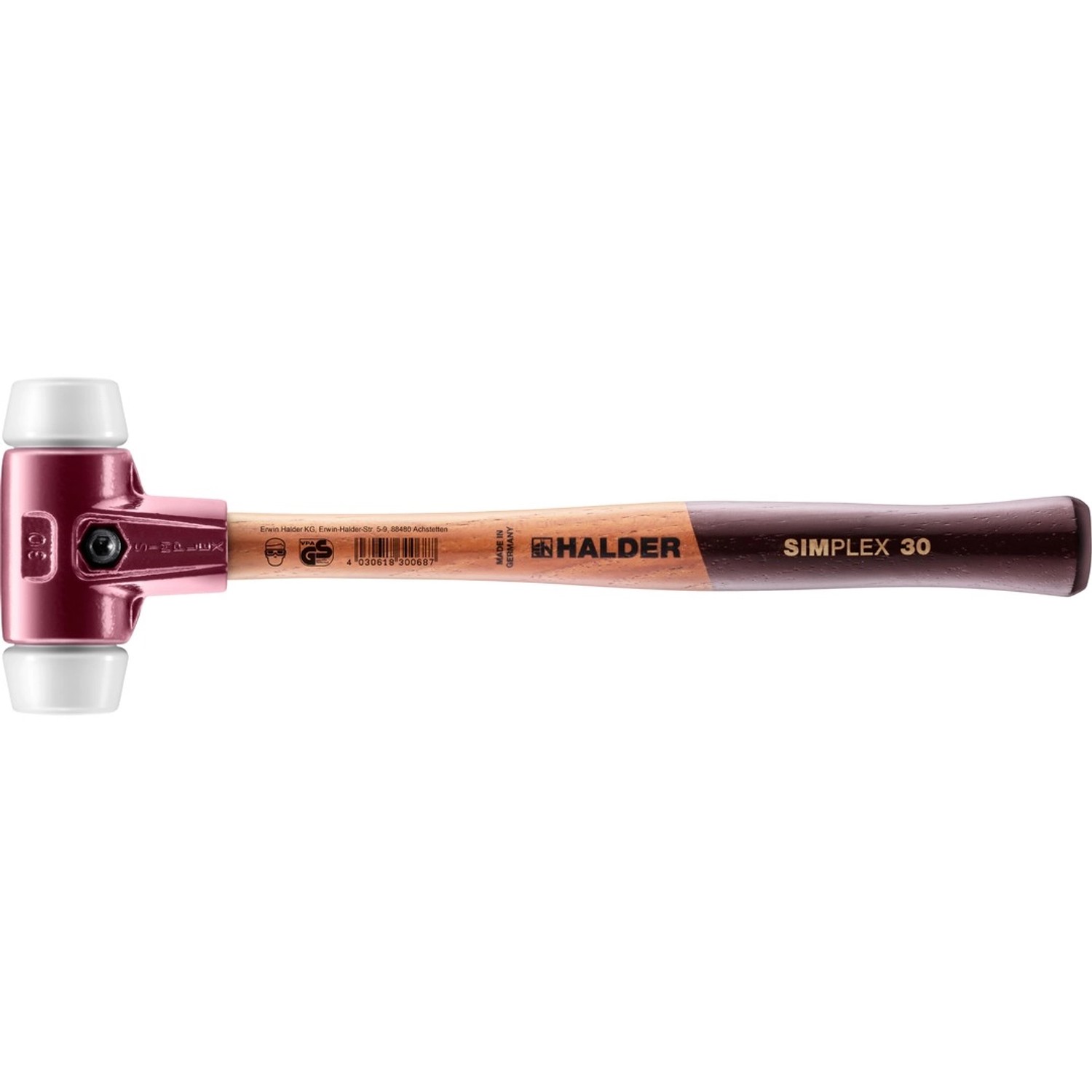 Halder Simplex Schonhammer Ø 30 mm Superplastik mit Tempergussgehäuse Halder Simplex Schonhammer Ø 30 mm Superplastik mit Tempergussgehäuse von Halder
