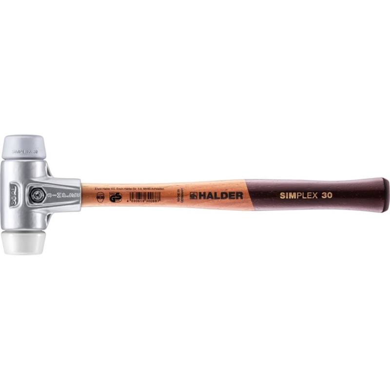 Halder Simplex Schonhammer Ø 30 mm TPE-mid Grau Superplastik mit Aluminiumgehäuse Halder Simplex Schonhammer Ø 30 mm TPE-mid Grau Superplastik mit Aluminiumgehäuse von Halder