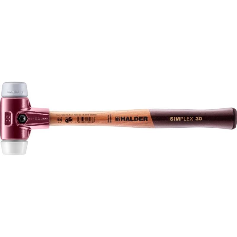 Halder Simplex Schonhammer Ø 30 mm TPE-mid Grau Superplastik mit Tempergussgehäuse Halder Simplex Schonhammer Ø 30 mm TPE-mid Grau Superplastik mit Tempergussgehäuse von Halder