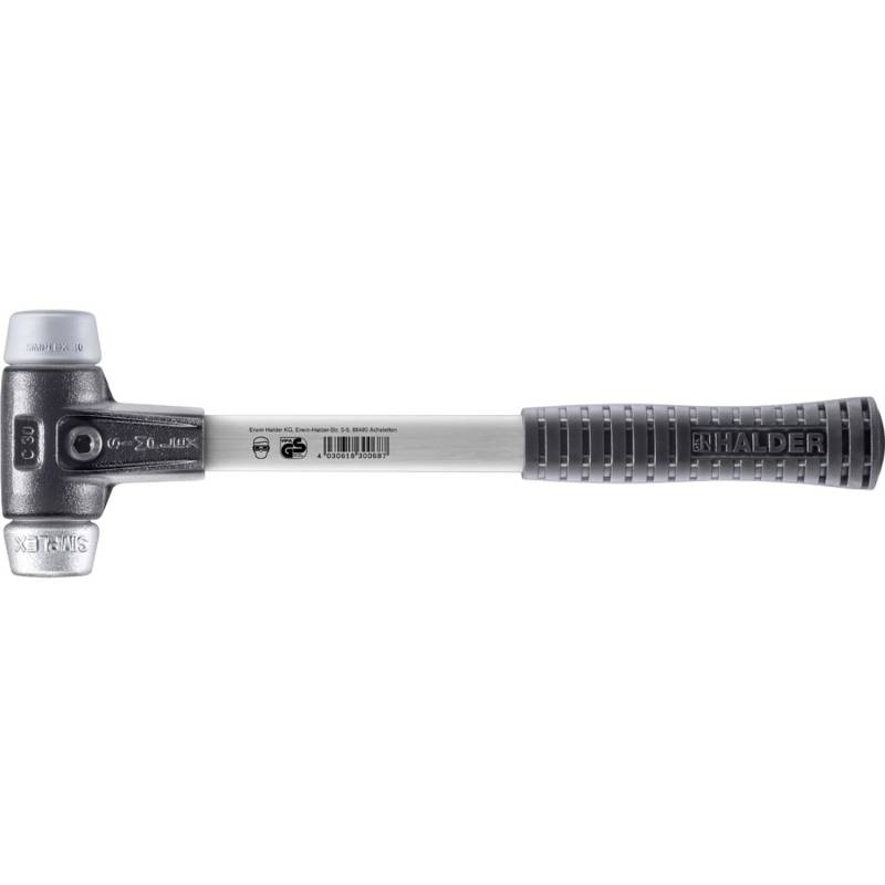 Halder Simplex Schonhammer Ø 30 mm TPE-mid Grau Weichmetall mit Verstärktem Tempergussgehäuse und FiberglasStiel Halder Simplex Schonhammer Ø 30 mm TPE-mid Grau Weichmetall mit Verstärktem Tempergussgehäuse und FiberglasStiel von Halder