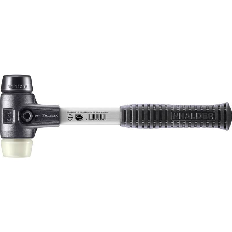 Halder Simplex Schonhammer Ø 40 mm Gummi Nylon mit Verstärktem Tempergussgehäuse und FiberglasStiel Halder Simplex Schonhammer Ø 40 mm Gummi Nylon mit Verstärktem Tempergussgehäuse und FiberglasStiel von Halder