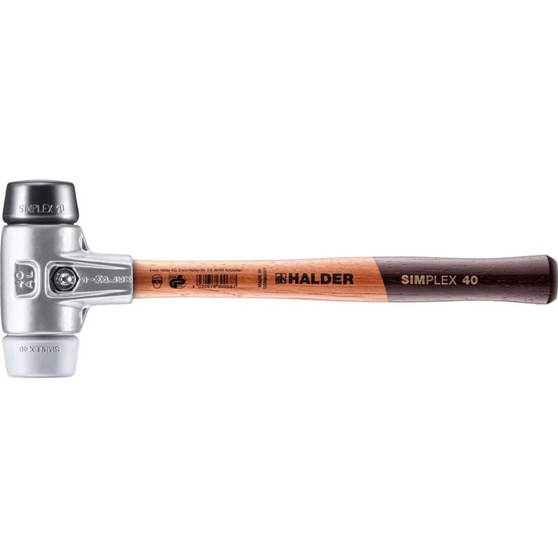 Halder Simplex Schonhammer Ø 40 mm Gummi TPE-mid Grau mit Aluminiumgehäuse Halder Simplex Schonhammer Ø 40 mm Gummi TPE-mid Grau mit Aluminiumgehäuse von Halder
