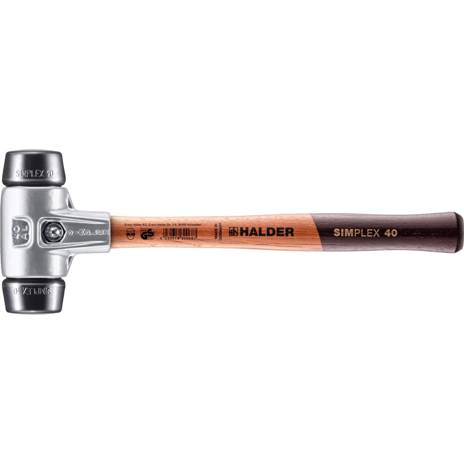 Halder Simplex Schonhammer Ø 40 mm Gummi mit Aluminiumgehäuse Halder Simplex Schonhammer Ø 40 mm Gummi mit Aluminiumgehäuse von Halder