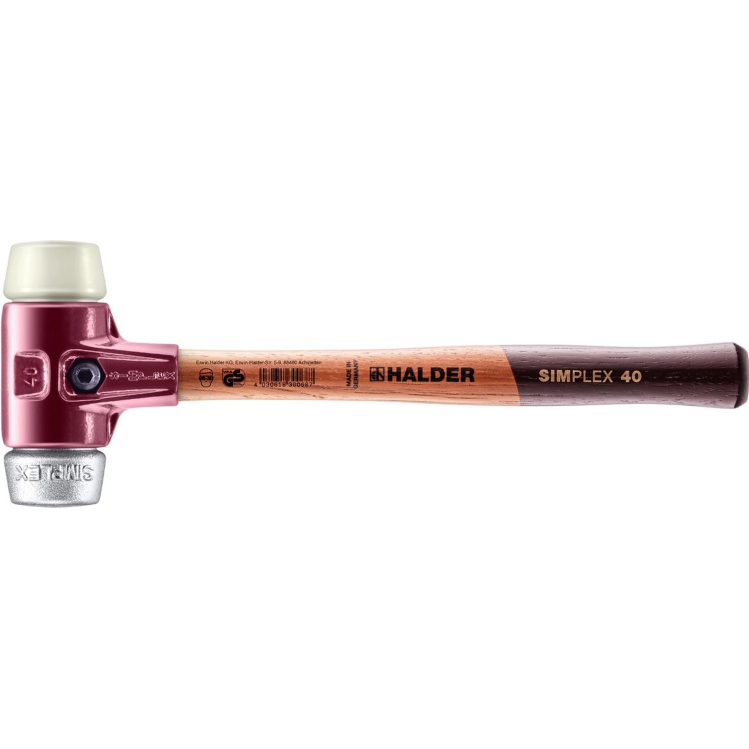 Halder Simplex Schonhammer Ø 40 mm Nylon Weichmetall Halder Simplex Schonhammer Ø 40 mm Nylon Weichmetall von Halder