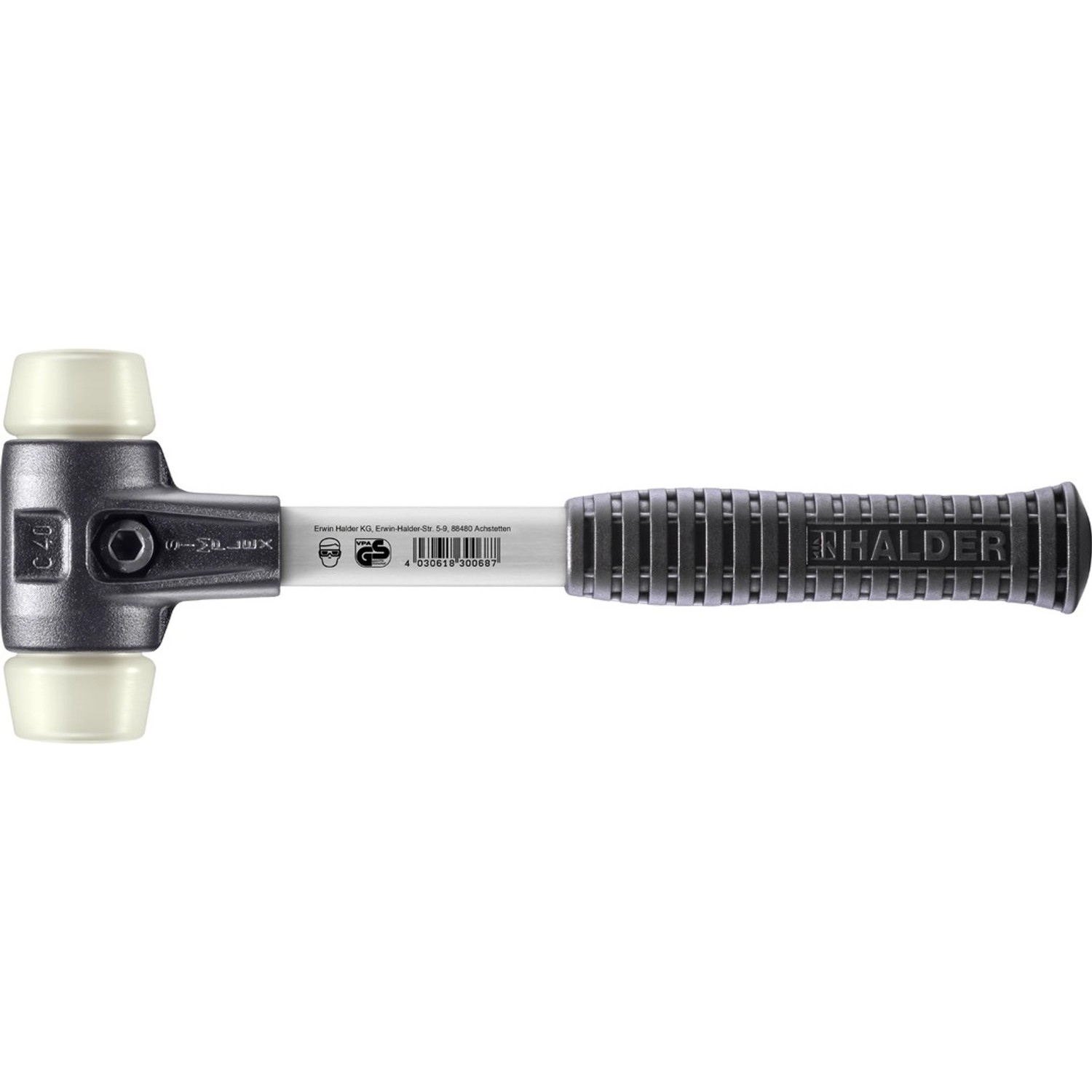 Halder Simplex Schonhammer Ø 40 mm Nylon mit Verstärktem Tempergussgehäuse und FiberglasStiel Halder Simplex Schonhammer Ø 40 mm Nylon mit Verstärktem Tempergussgehäuse und FiberglasStiel von Halder