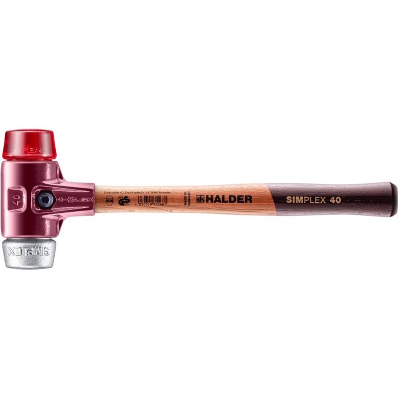 Halder Simplex Schonhammer Ø 40 mm Plastik Rot Weichmetall mit Tempergussgehäuse Halder Simplex Schonhammer Ø 40 mm Plastik Rot Weichmetall mit Tempergussgehäuse von Halder