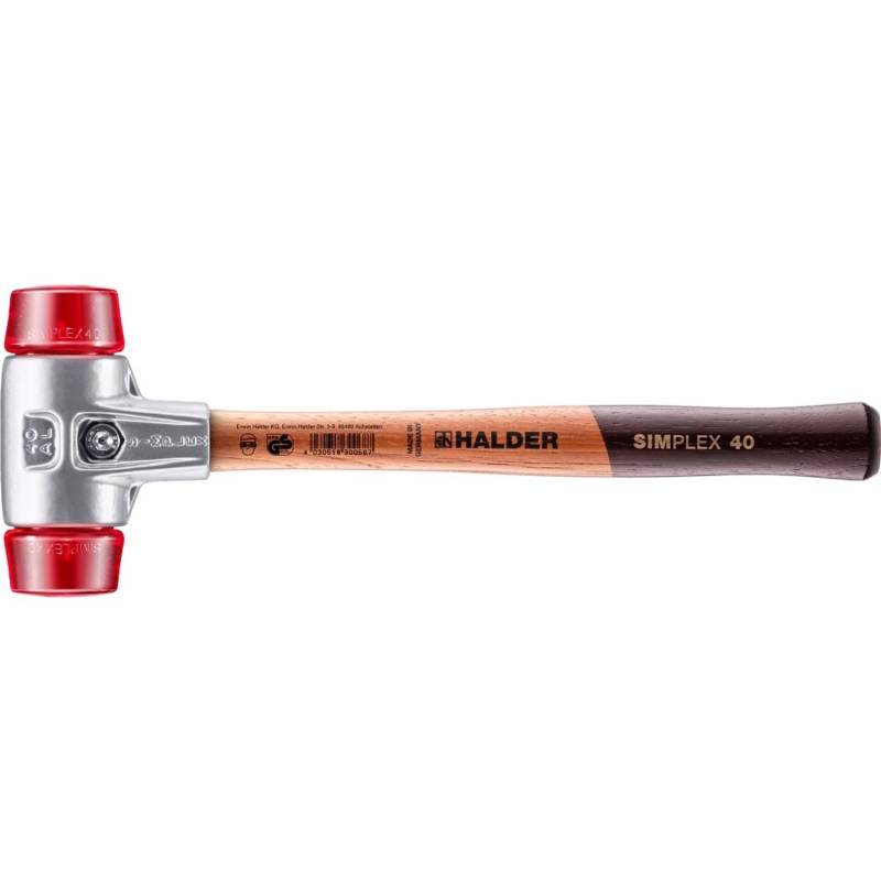 Halder Simplex Schonhammer Ø 40 mm Plastik Rot mit Aluminiumgehäuse Halder Simplex Schonhammer Ø 40 mm Plastik Rot mit Aluminiumgehäuse von Halder