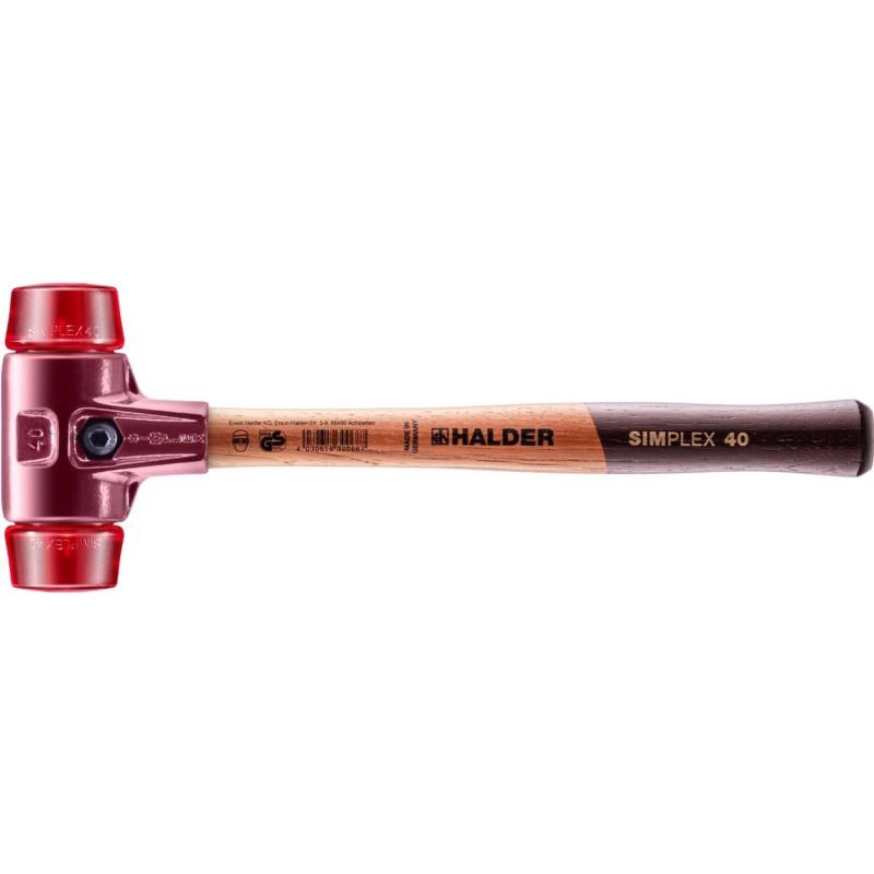 Halder Simplex Schonhammer Ø 40 mm Plastik Rot mit Tempergussgehäuse Halder Simplex Schonhammer Ø 40 mm Plastik Rot mit Tempergussgehäuse von Halder