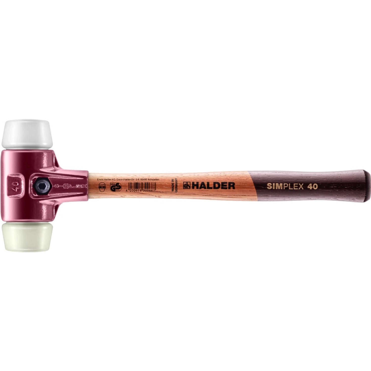 Halder Simplex Schonhammer Ø 40 mm Superplastik Nylon mit Tempergussgehäuse Halder Simplex Schonhammer Ø 40 mm Superplastik Nylon mit Tempergussgehäuse von Halder