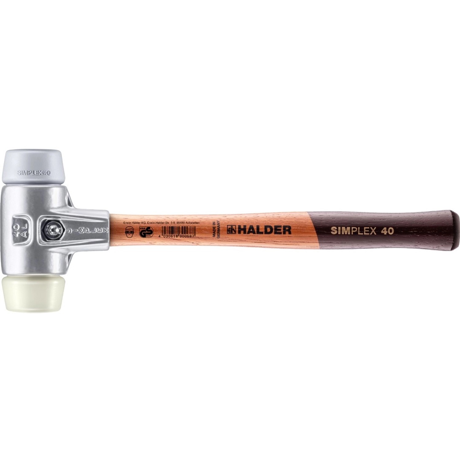 Halder Simplex Schonhammer Ø 40 mm TPE-mid Grau Nylon mit Aluminiumgehäuse Halder Simplex Schonhammer Ø 40 mm TPE-mid Grau Nylon mit Aluminiumgehäuse von Halder