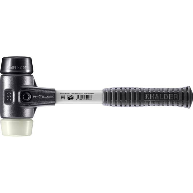 Halder Simplex Schonhammer Ø 50 mm Gummi Nylon mit Verstärktem Tempergussgehäuse und FiberglasStiel Halder Simplex Schonhammer Ø 50 mm Gummi Nylon mit Verstärktem Tempergussgehäuse und FiberglasStiel von Halder