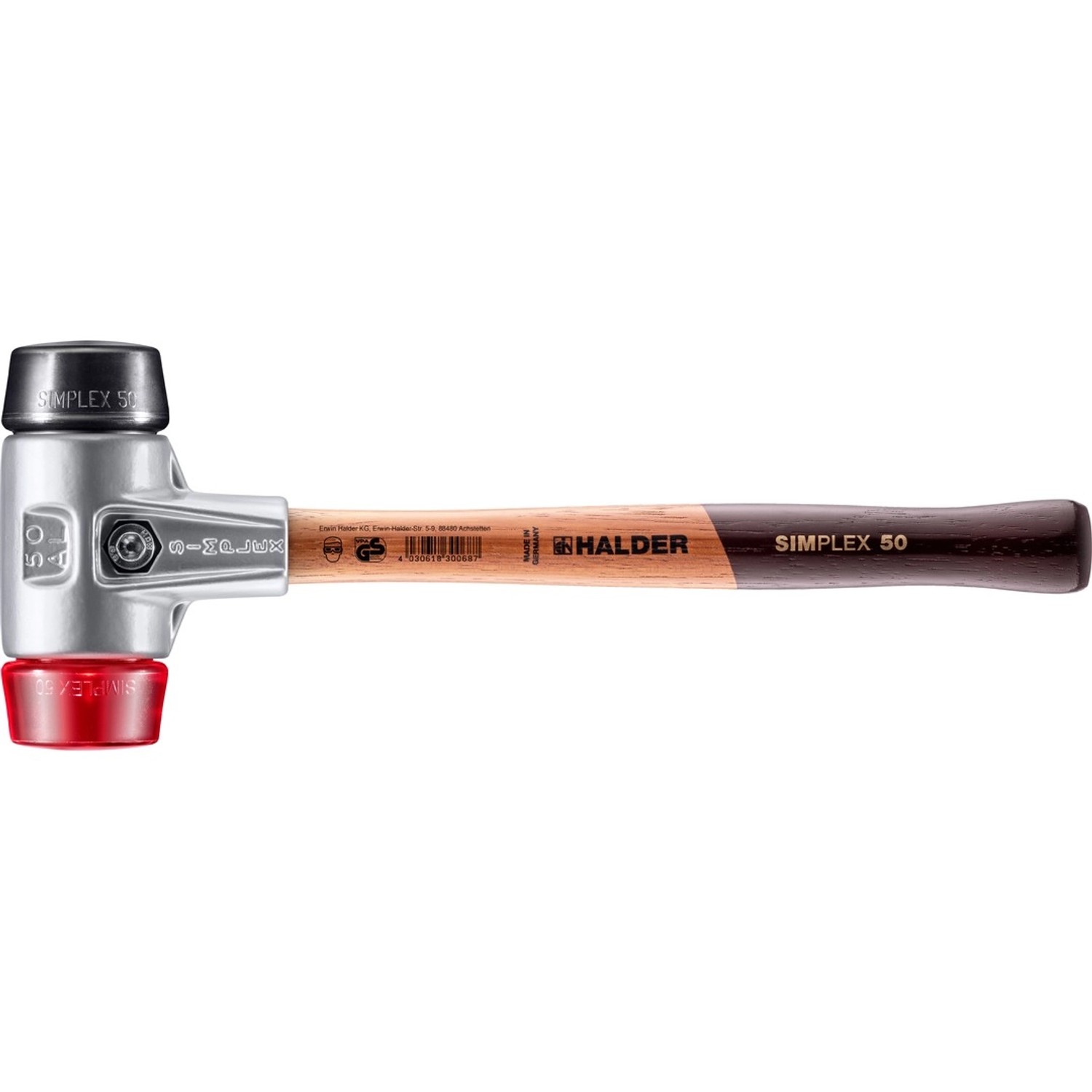 Halder Simplex Schonhammer Ø 50 mm Gummi Schwarz Plastik Rot mit Aluminiumgehäuse Halder Simplex Schonhammer Ø 50 mm Gummi Schwarz Plastik Rot mit Aluminiumgehäuse von Halder