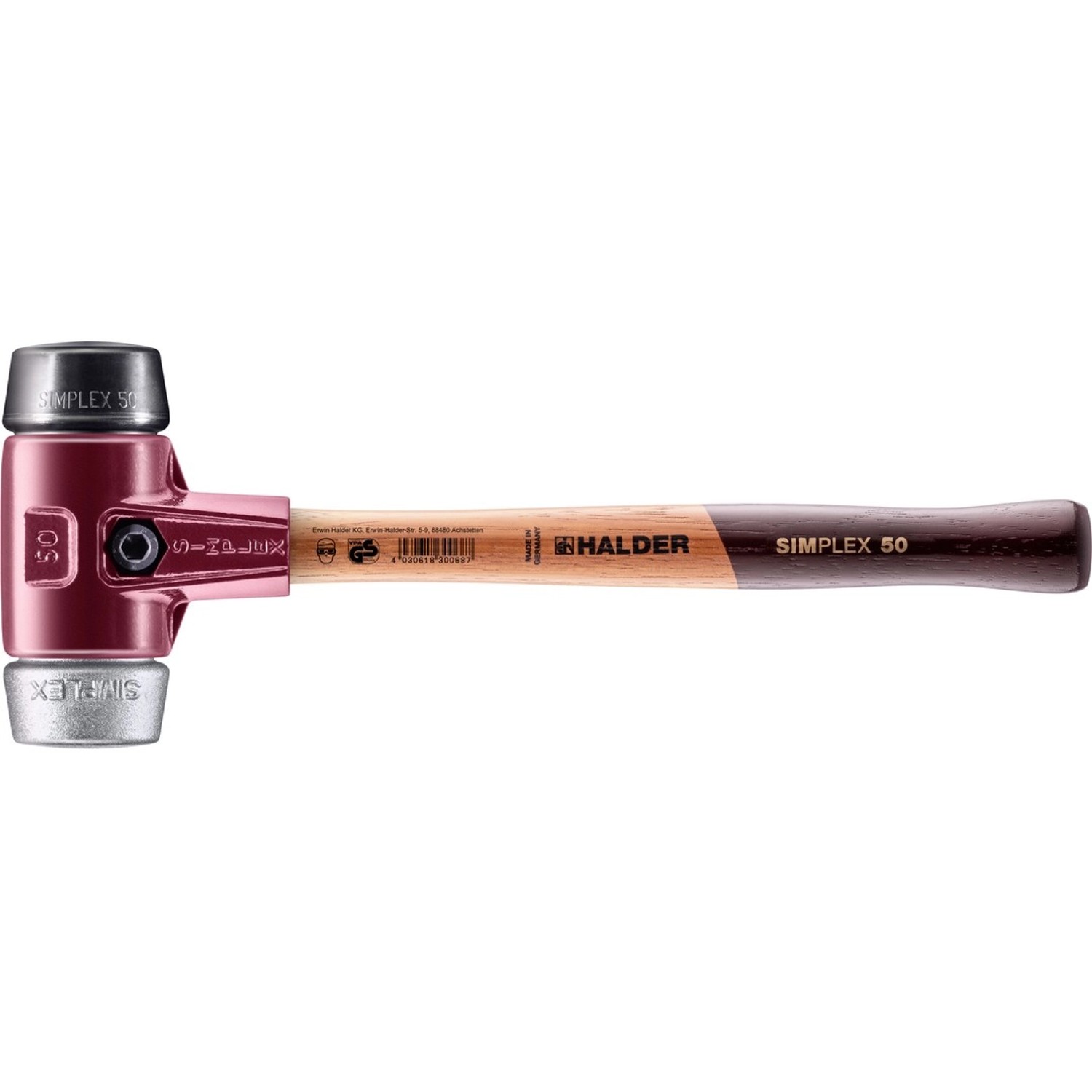 Halder Simplex Schonhammer Ø 50 mm Gummi Weichmetall mit Tempergussgehäuse Halder Simplex Schonhammer Ø 50 mm Gummi Weichmetall mit Tempergussgehäuse von Halder