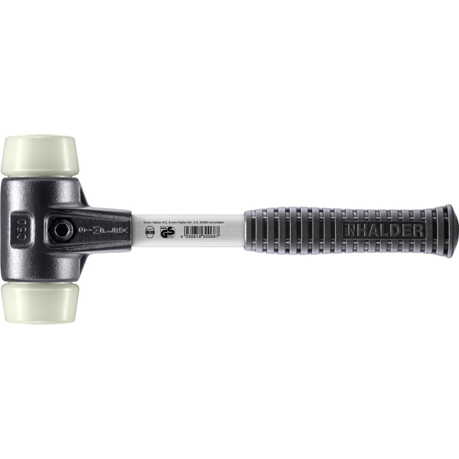 Halder Simplex Schonhammer Ø 50 mm Nylon mit Verstärktem Tempergussgehäuse und FiberglasStiel Halder Simplex Schonhammer Ø 50 mm Nylon mit Verstärktem Tempergussgehäuse und FiberglasStiel von Halder