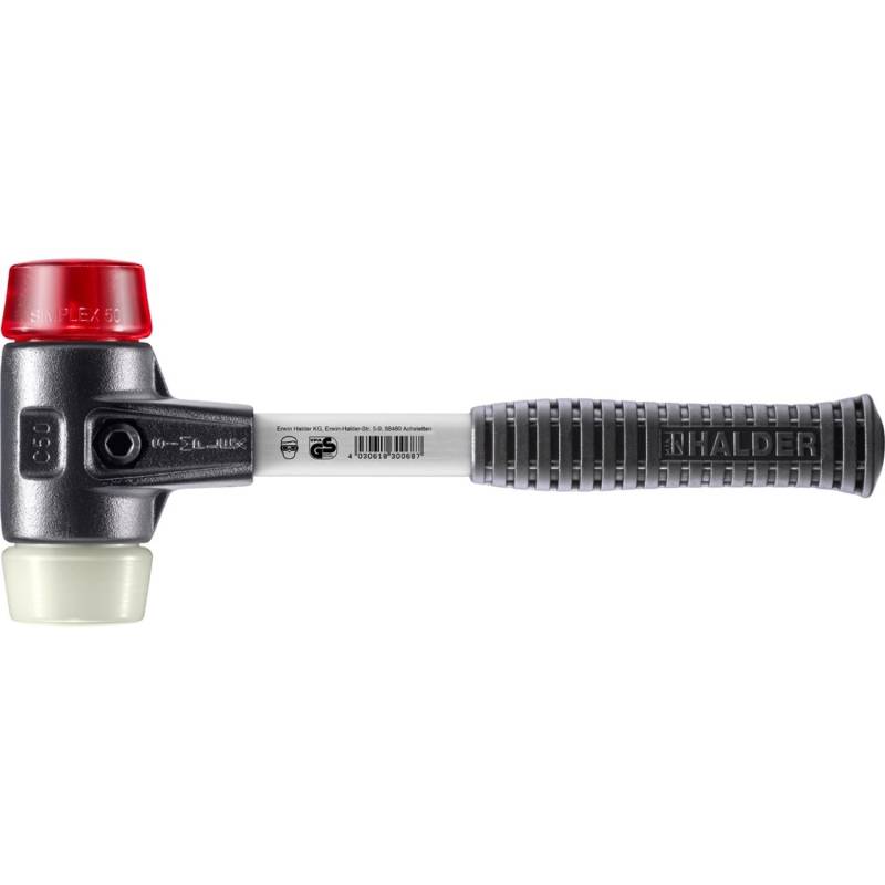 Halder Simplex Schonhammer Ø 50 mm Plastik Rot Nylon mit Verstärktem Tempergussgehäuse und FiberglasStiel Halder Simplex Schonhammer Ø 50 mm Plastik Rot Nylon mit Verstärktem Tempergussgehäuse und FiberglasStiel von Halder