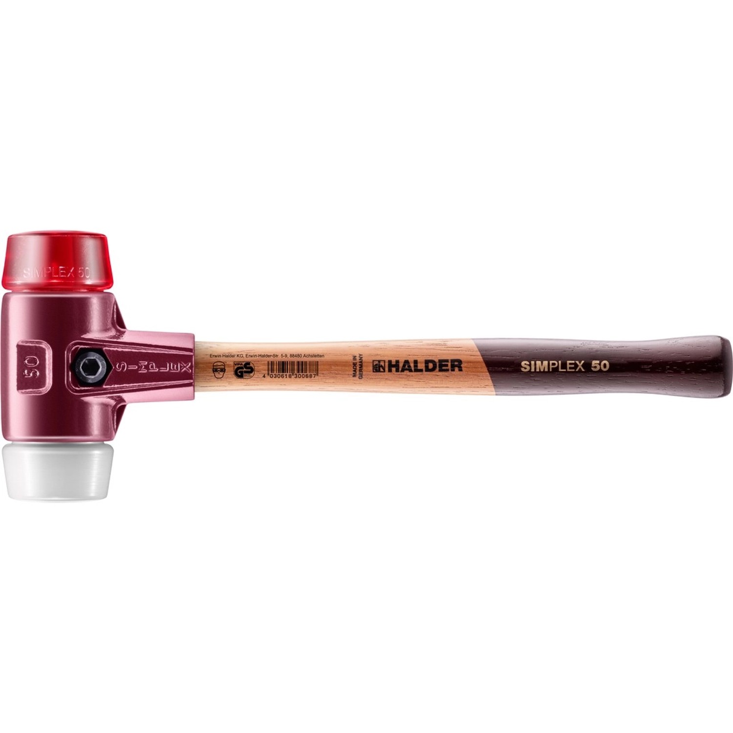 Halder Simplex Schonhammer Ø 50 mm Plastik Rot Superplastik mit Tempergussgehäuse Halder Simplex Schonhammer Ø 50 mm Plastik Rot Superplastik mit Tempergussgehäuse von Halder