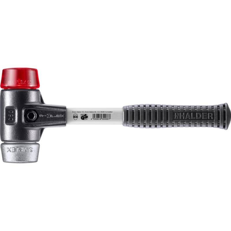 Halder Simplex Schonhammer Ø 50 mm Plastik Rot Weichmetall mit Verstärktem Tempergussgehäuse und FiberglasStiel Halder Simplex Schonhammer Ø 50 mm Plastik Rot Weichmetall mit Verstärktem Tempergussgehäuse und FiberglasStiel von Halder