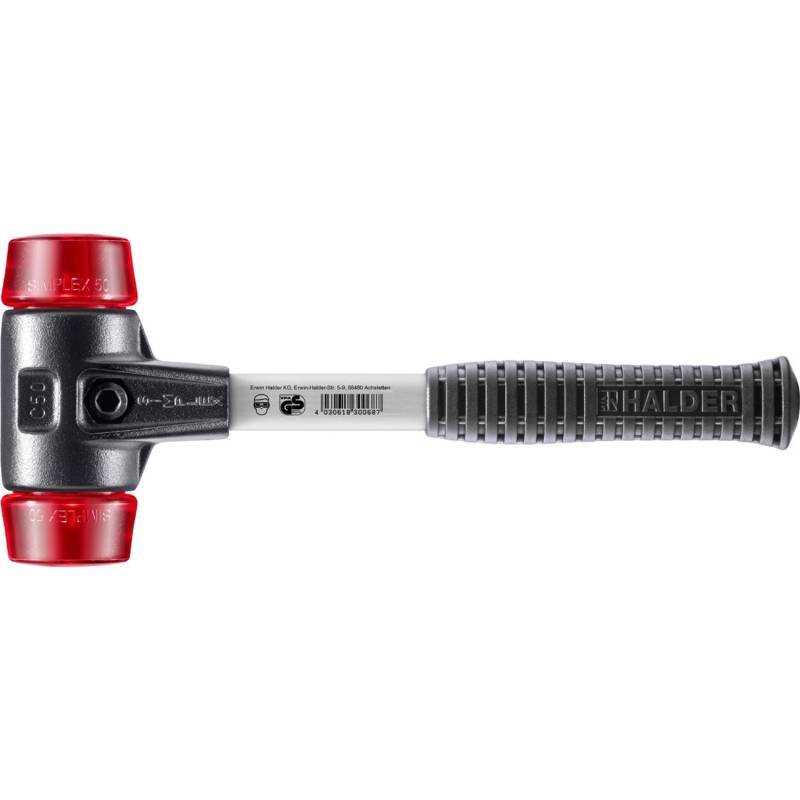 Halder Simplex Schonhammer Ø 50 mm Plastik Rot mit Verstärktem Tempergussgehäuse und FiberglasStiel Halder Simplex Schonhammer Ø 50 mm Plastik Rot mit Verstärktem Tempergussgehäuse und FiberglasStiel von Halder