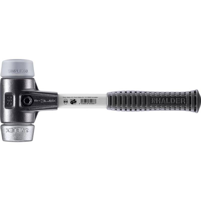 Halder Simplex Schonhammer Ø 50 mm TPE-mid Grau Weichmetall mit Verstärktem Tempergussgehäuse und FiberglasStiel Halder Simplex Schonhammer Ø 50 mm TPE-mid Grau Weichmetall mit Verstärktem Tempergussgehäuse und FiberglasStiel von Halder
