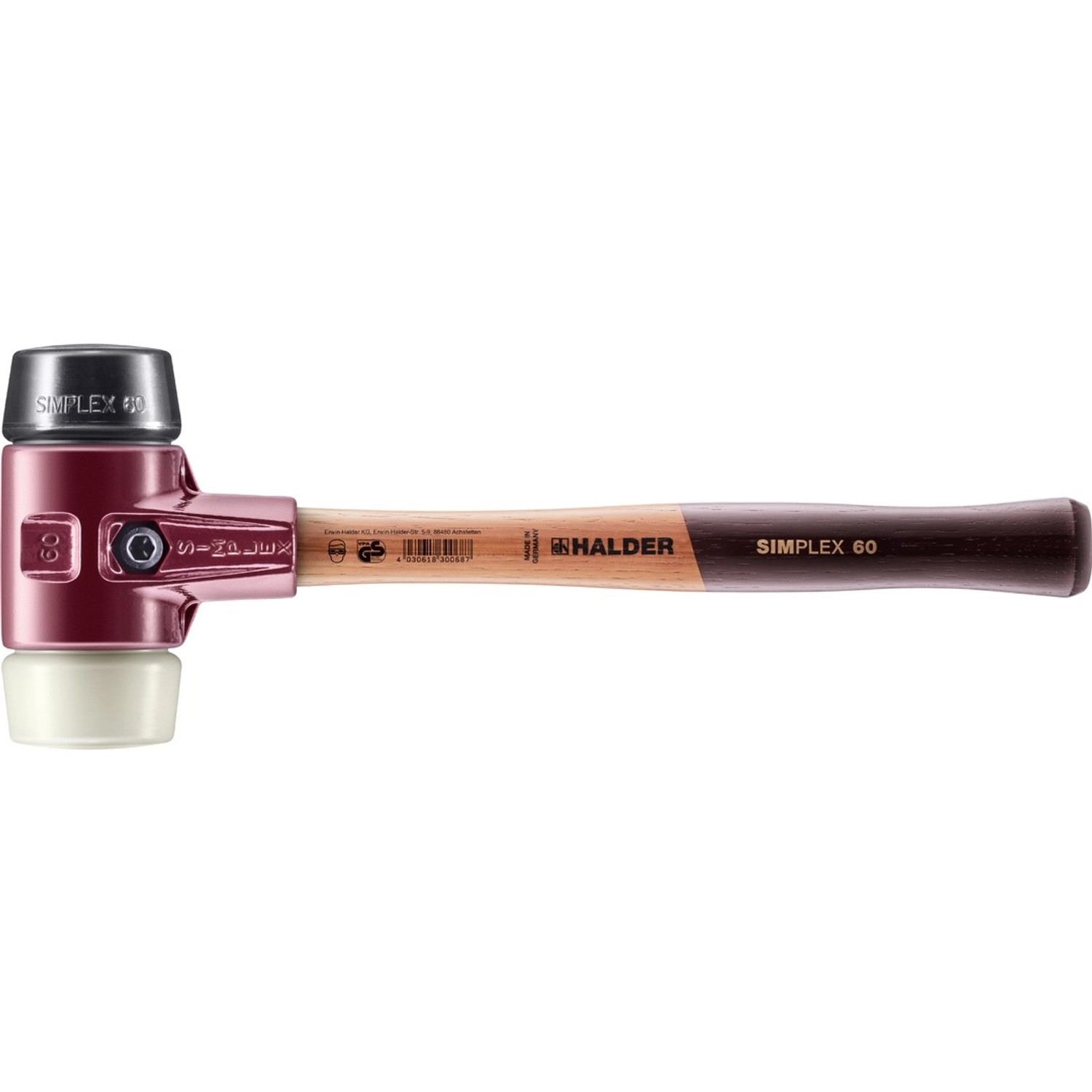 Halder Simplex Schonhammer Ø 60 mm Gummi Nylon mit Tempergussgehäuse Halder Simplex Schonhammer Ø 60 mm Gummi Nylon mit Tempergussgehäuse von Halder