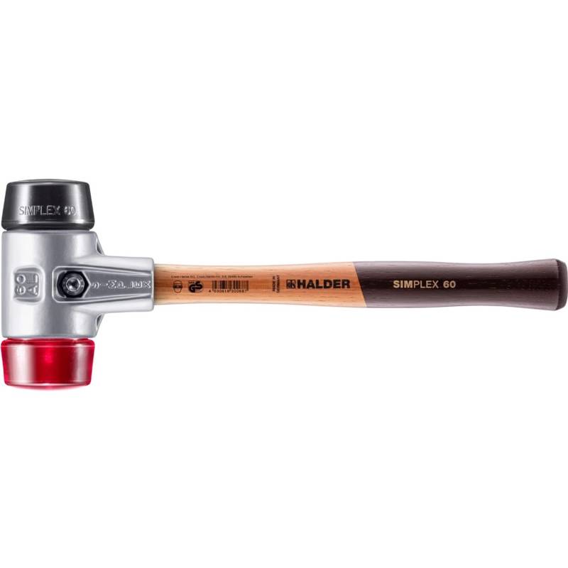 Halder Simplex Schonhammer Ø 60 mm Gummi Schwarz Plastik Rot mit Aluminiumgehäuse Halder Simplex Schonhammer Ø 60 mm Gummi Schwarz Plastik Rot mit Aluminiumgehäuse von Halder