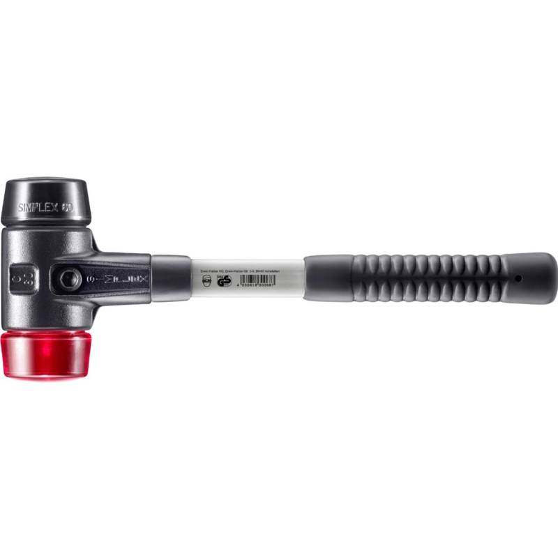 Halder Simplex Schonhammer Ø 60 mm Gummi Schwarz Plastik Rot mit Verstärktem Tempergussgehäuse und FiberglasStiel Halder Simplex Schonhammer Ø 60 mm Gummi Schwarz Plastik Rot mit Verstärktem Tempergussgehäuse und FiberglasStiel von Halder