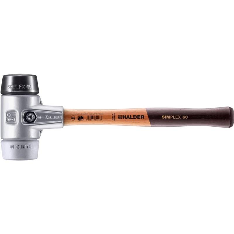 Halder Simplex Schonhammer Ø 60 mm Gummi Schwarz TPE-mid Grau mit Aluminiumgehäuse Halder Simplex Schonhammer Ø 60 mm Gummi Schwarz TPE-mid Grau mit Aluminiumgehäuse von Halder
