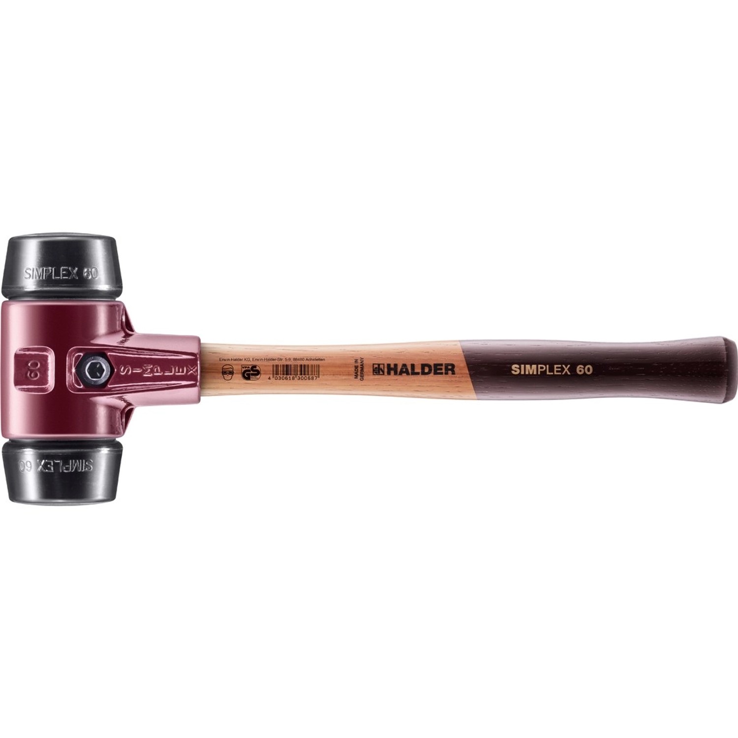 Halder Simplex Schonhammer Ø 60 mm Gummi Schwarz mit Tempergussgehäuse Halder Simplex Schonhammer Ø 60 mm Gummi Schwarz mit Tempergussgehäuse von Halder