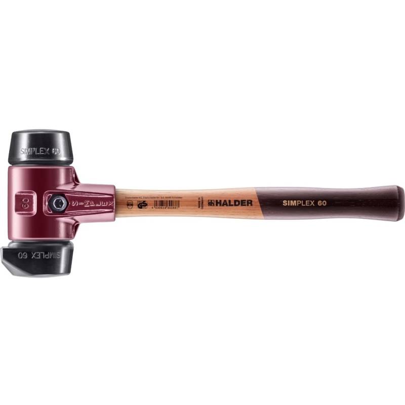 Halder Simplex Schonhammer Ø 60 mm Gummi mit Standfuß und Termpergussgehäuse von Halder