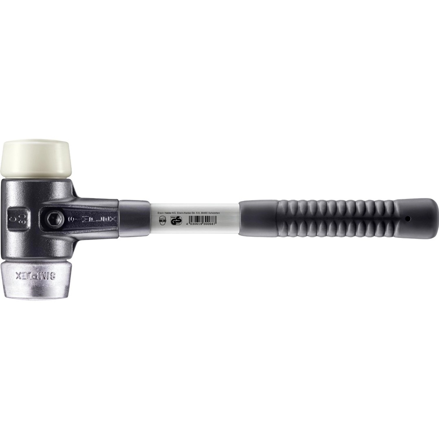 Halder Simplex Schonhammer Ø 60 mm Nylon Weichmetall mit Verstärktem Tempergussgehäuse und FiberglasStiel Halder Simplex Schonhammer Ø 60 mm Nylon Weichmetall mit Verstärktem Tempergussgehäuse und FiberglasStiel von Halder
